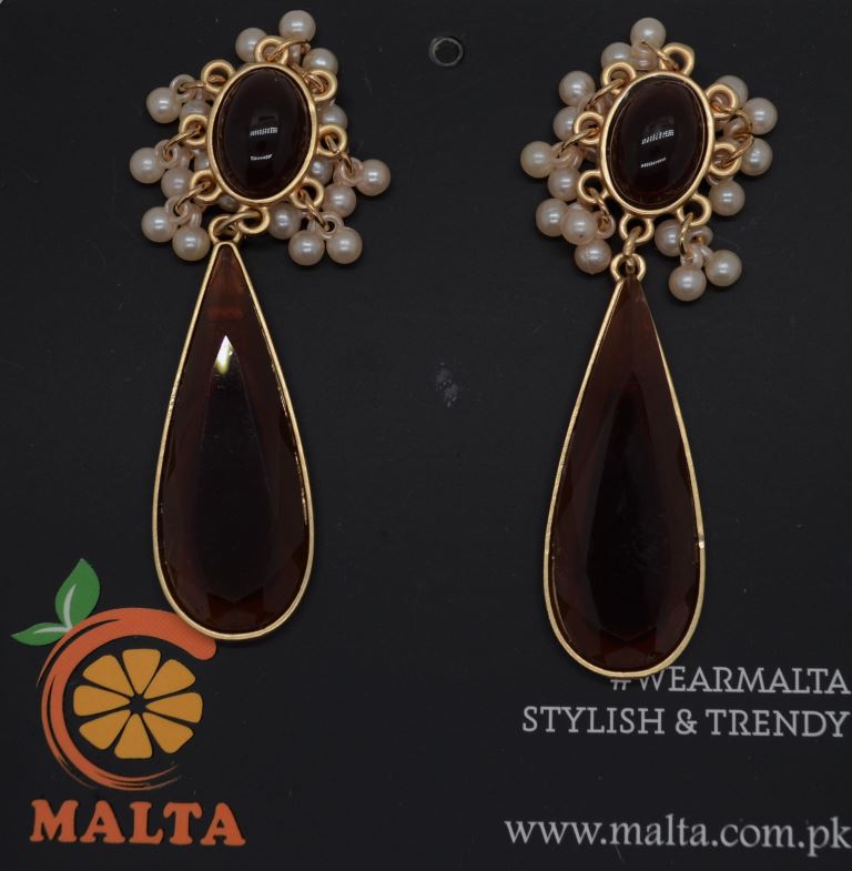 Malta  Crystal With Pearl Earrings