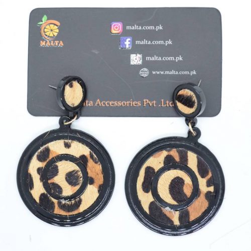 Malta Leapard Style  Round Earings