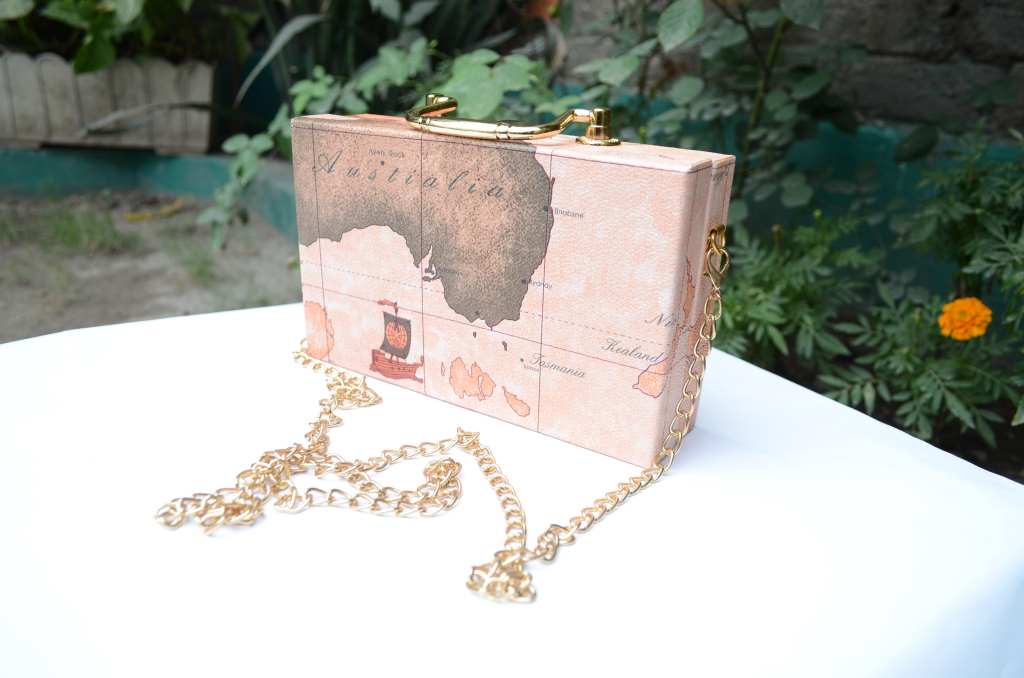 Australian Map Printed Mini Box Bag
