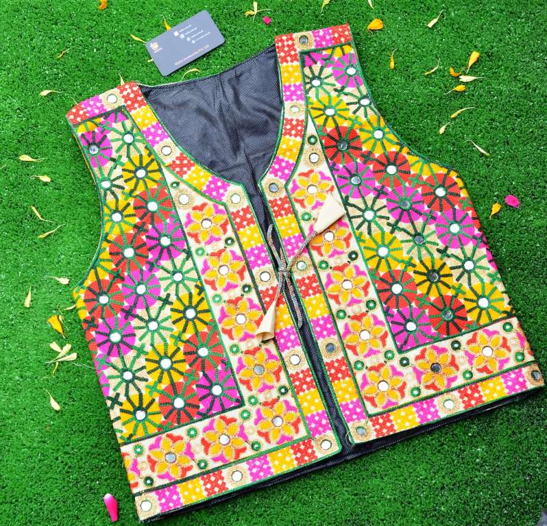 Malta Traditional Mirror Koti With Multi Color Embroidery