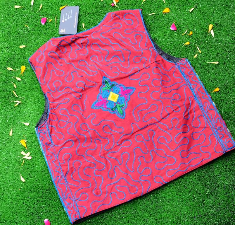 Malta Traditional Mirror Koti With Multi Color Embroidery