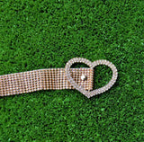 Malta New Design Rhinstone Belt With Beautifull Rhinestone Heart Shape Buckle-(05-05-00-05)