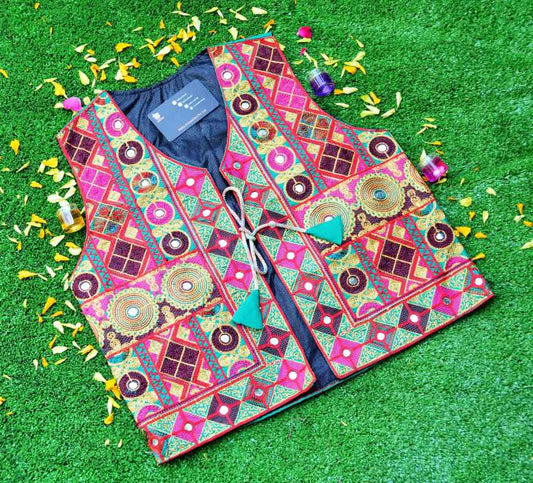 Malta Traditional Embroidery Koti With Multi Colors