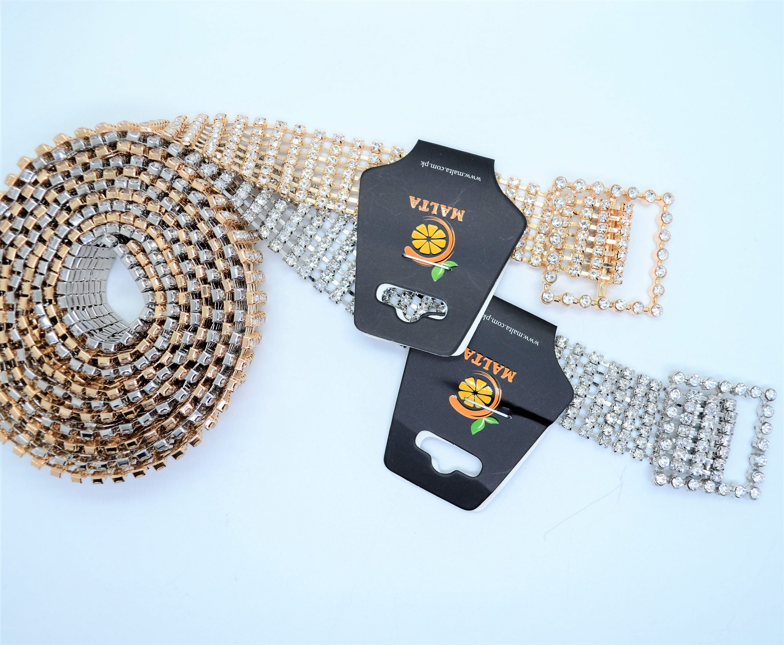 Malta New Design Rhinstone Belt With Beautifull Square Shape Buckle-(05-05-00-03)