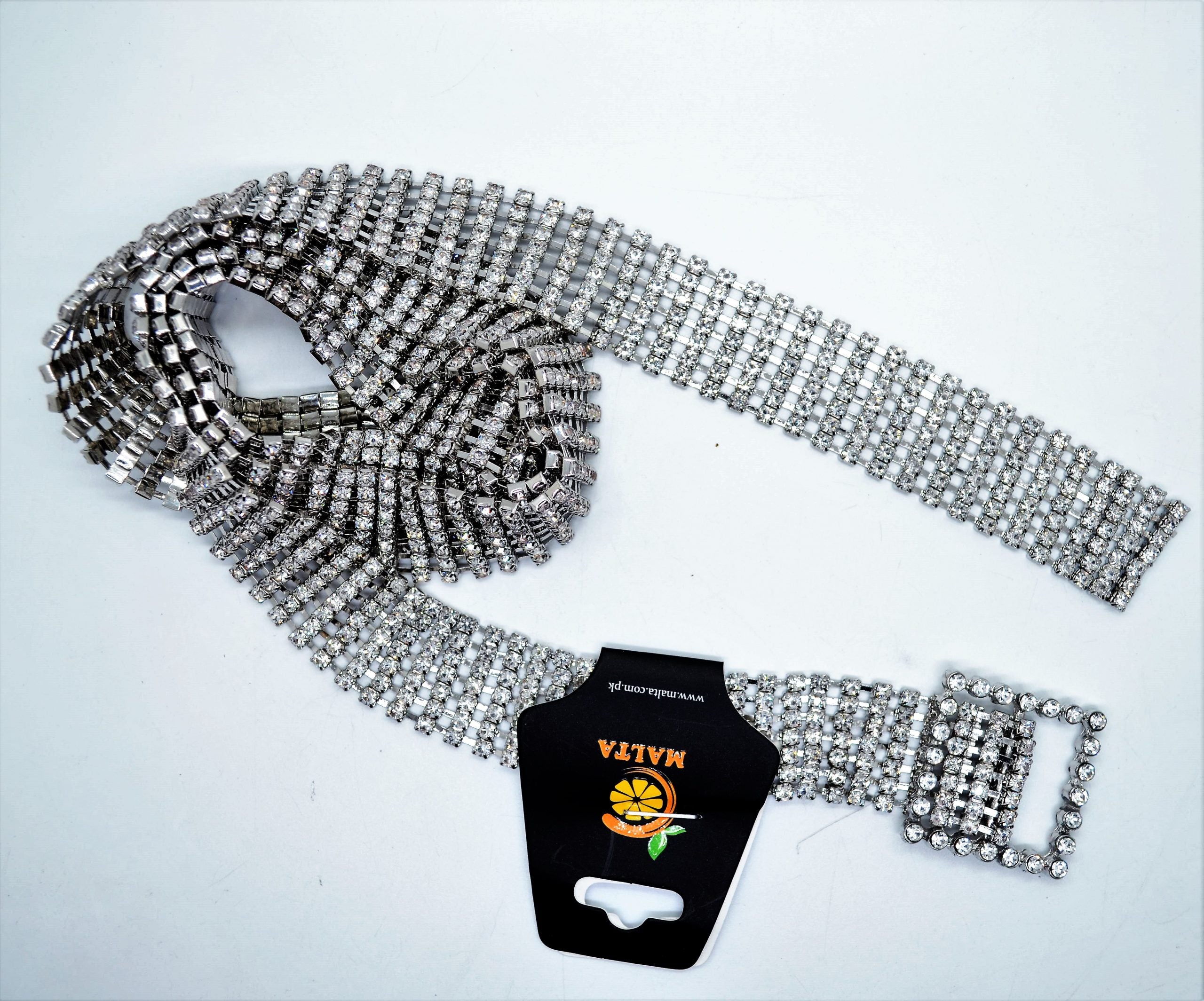 Malta New Design Rhinstone Belt With Beautifull Square Shape Buckle-(05-05-00-03)