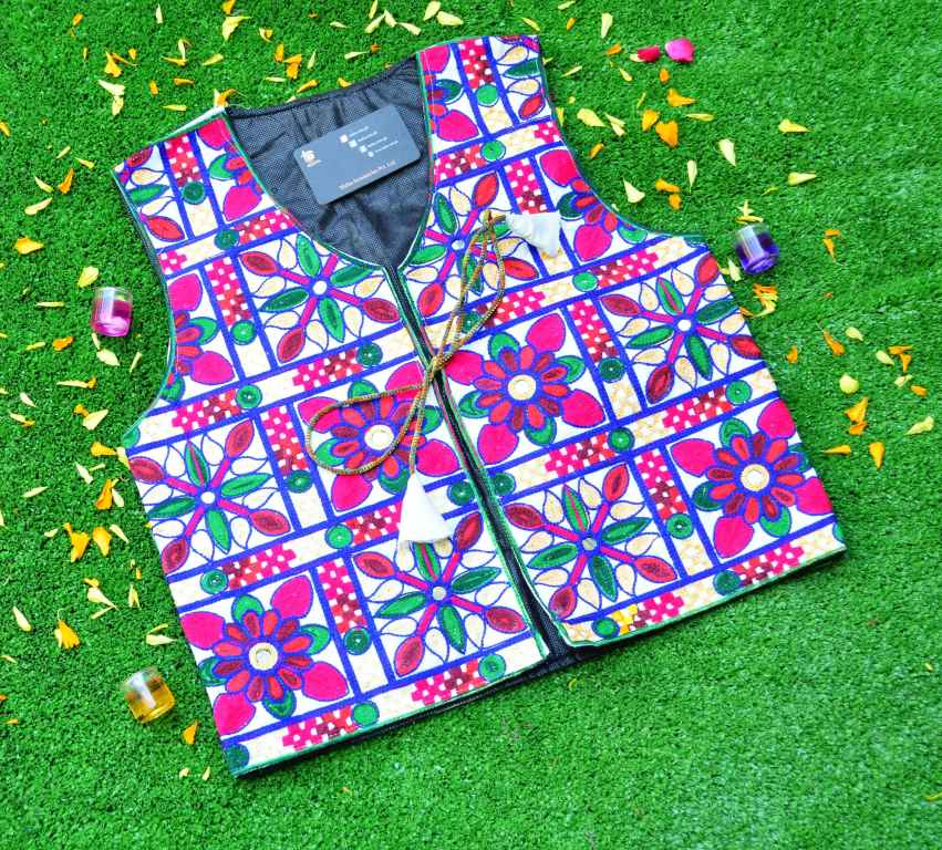 Malta Traditional Embroidery Koti With Multi Colors