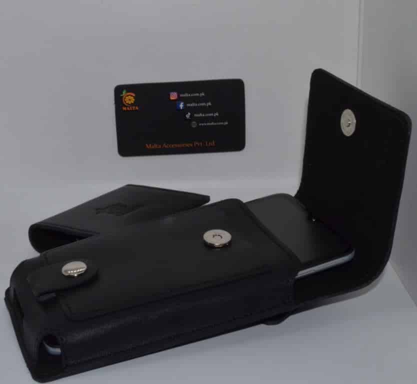 Black Leather Mobile Pouch