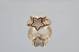 Gold-Plated White Star Enamel Ring