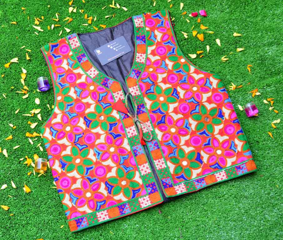 Malta Traditional Embroidery Koti With Multi Colors