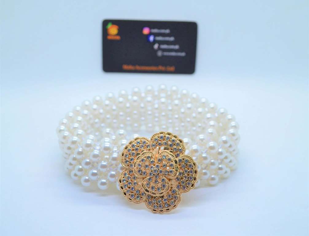 Elegant Women Pearl Belt Waist Belt