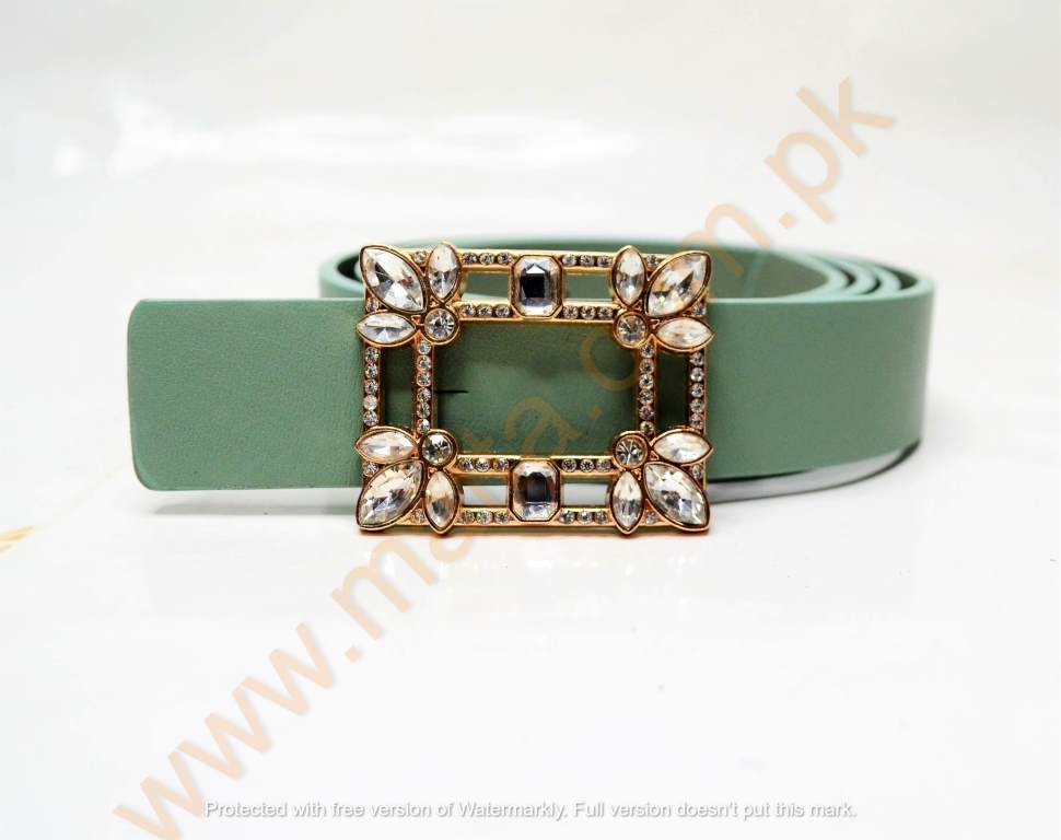 Malta Leather Rhinestone Belt