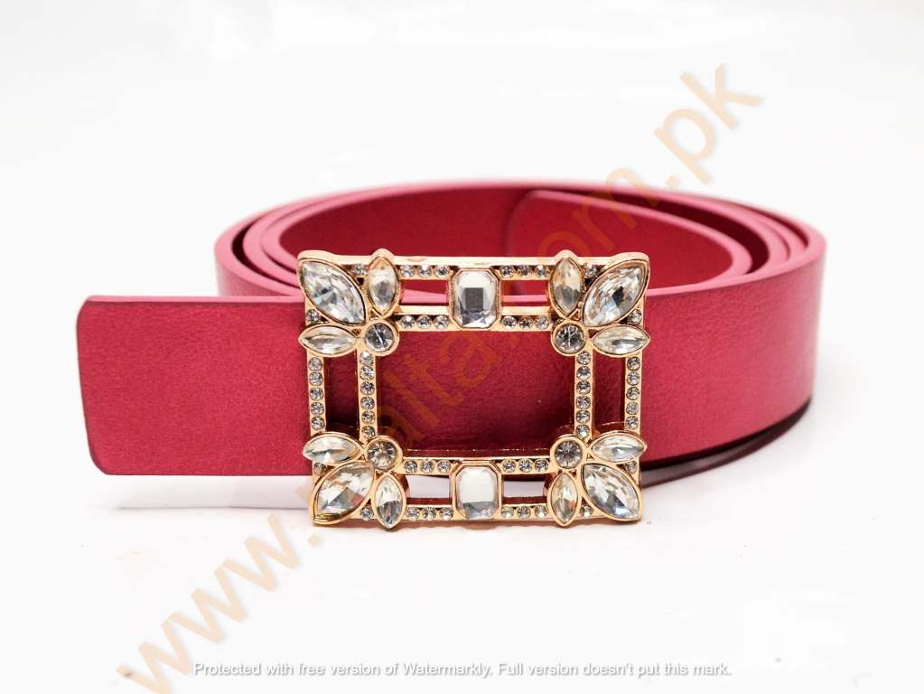 Malta Leather Rhinestone Belt