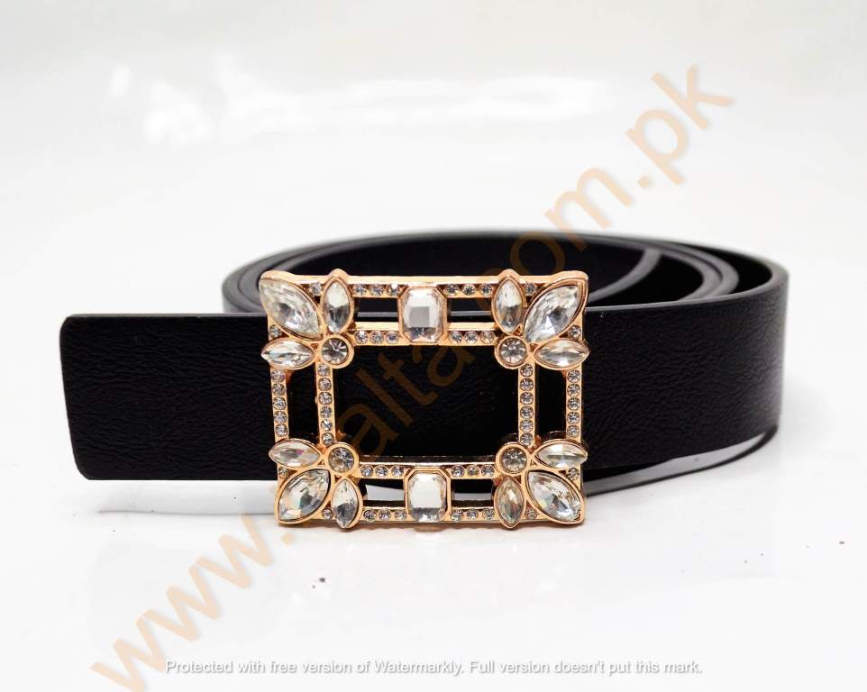 Malta Leather Rhinestone Belt