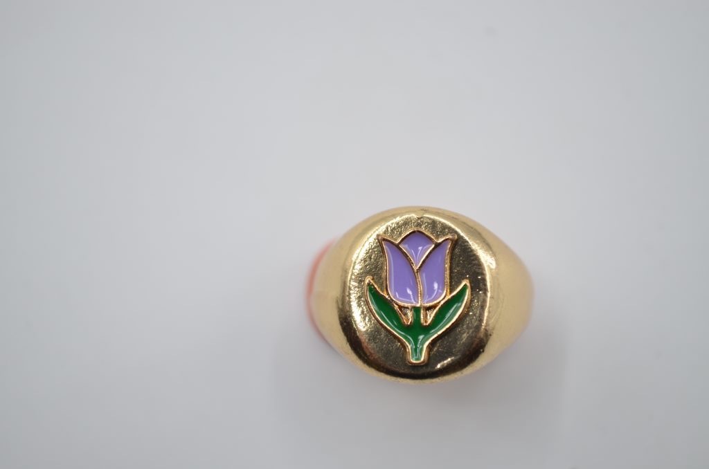 Tulip Enamel Ring