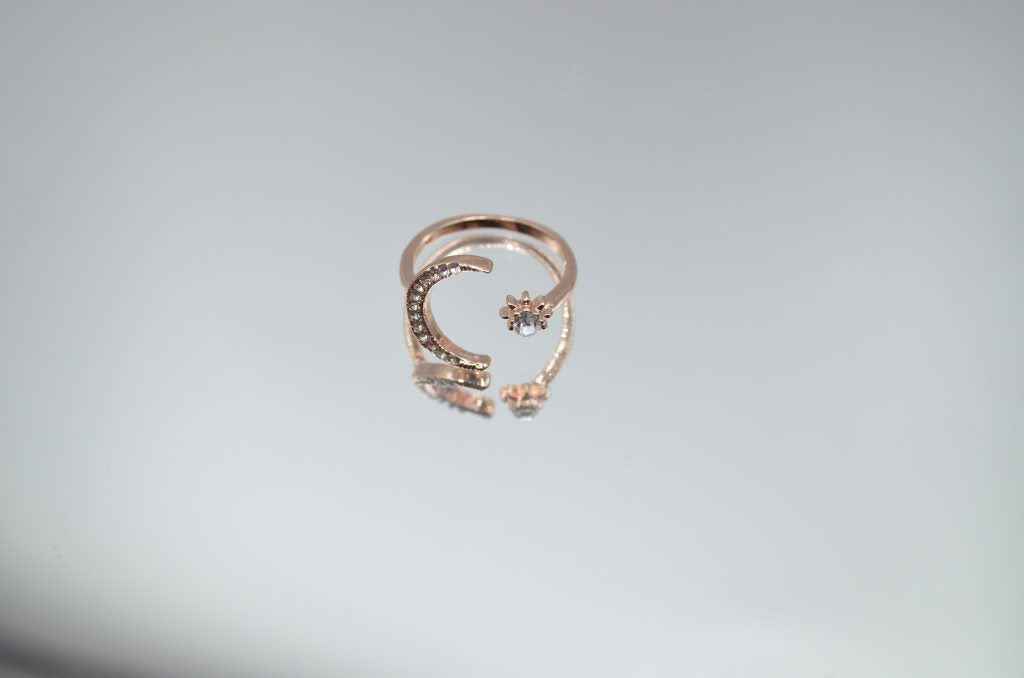 Star & Moon Zarkoon Rose Gold Adjustable Ring