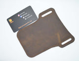 leather belt pouch for mobile(dark brown)