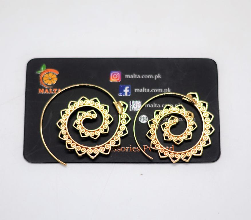 Golden Round Earings