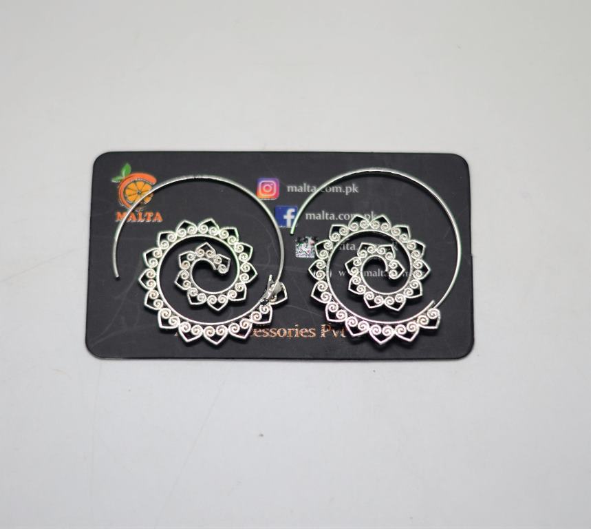Silver Round Earrings