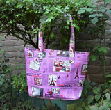 Tote purple printed Bag