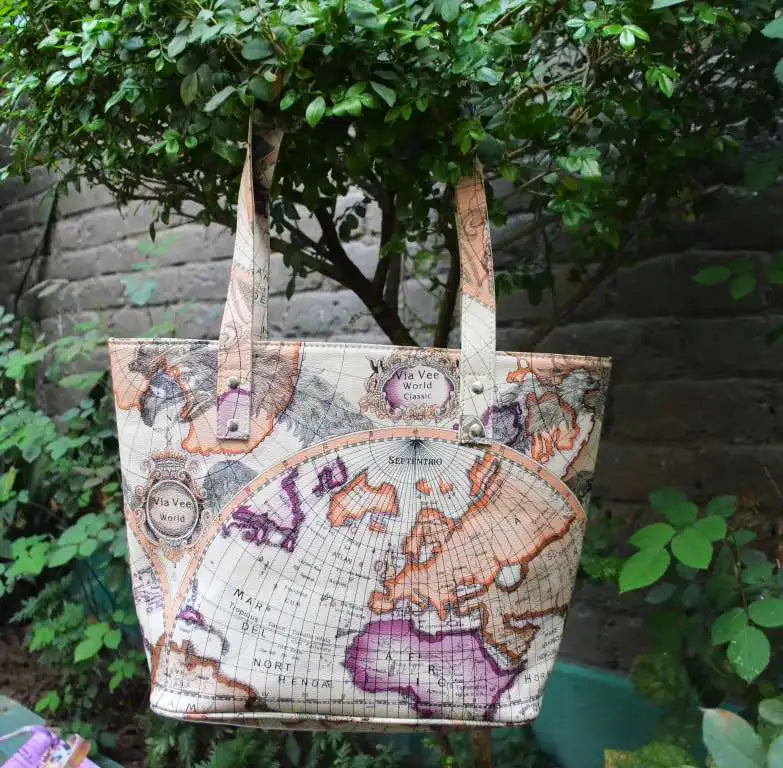 Tote map printed bag
