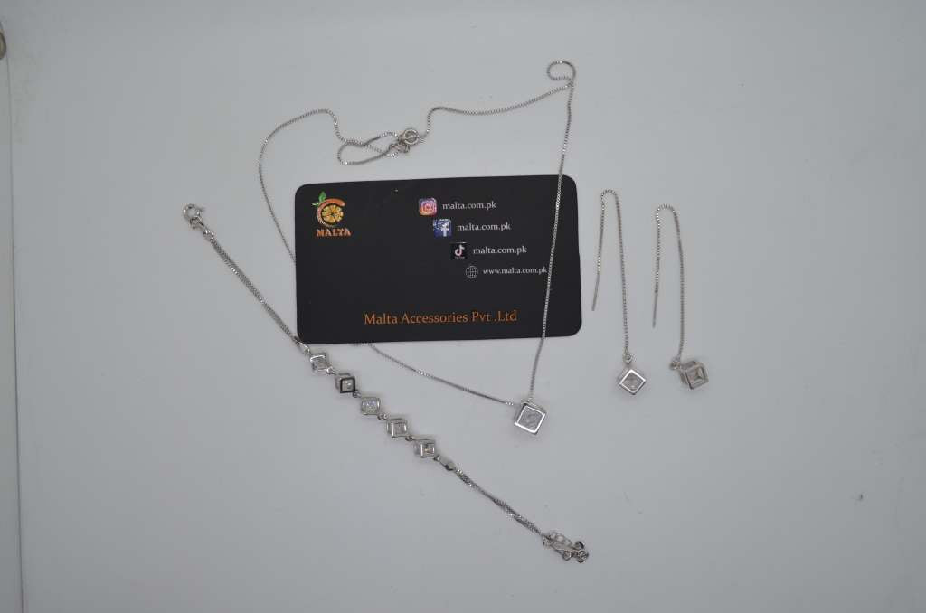 Zarkoon square cube necklace+earings+braclate-(01-01-03-17-41)