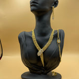 Luxury golden crystal neck set with earrings