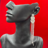 Tassel Long Rhinestone Earrings