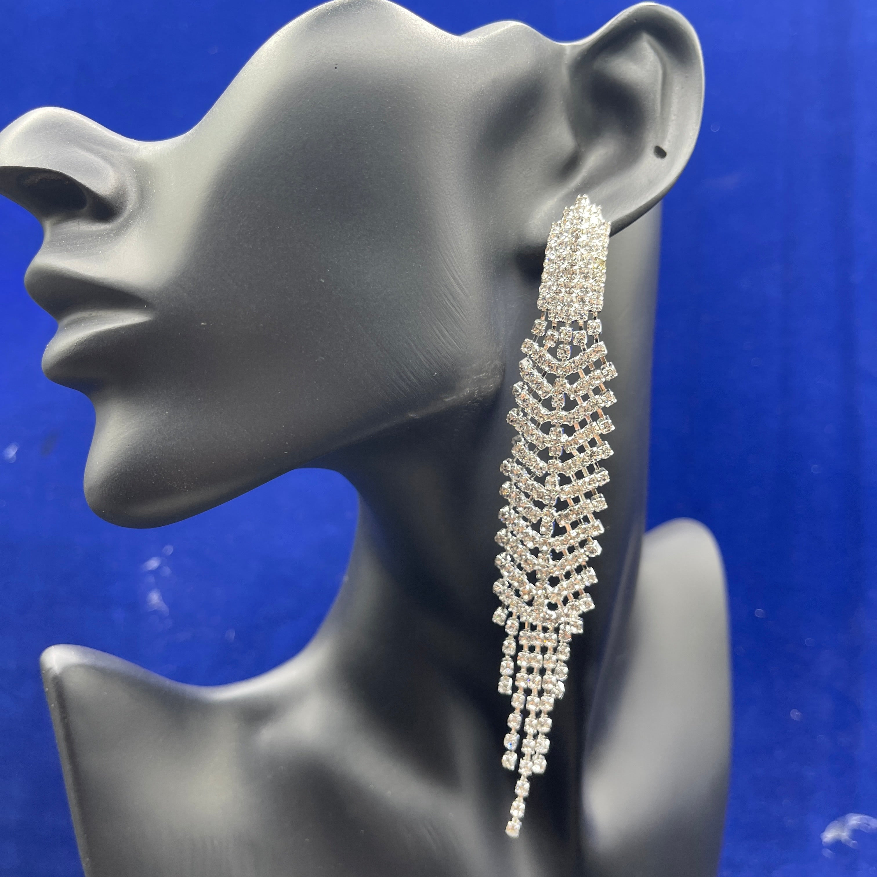 Tassel Long Rhinestone Earrings