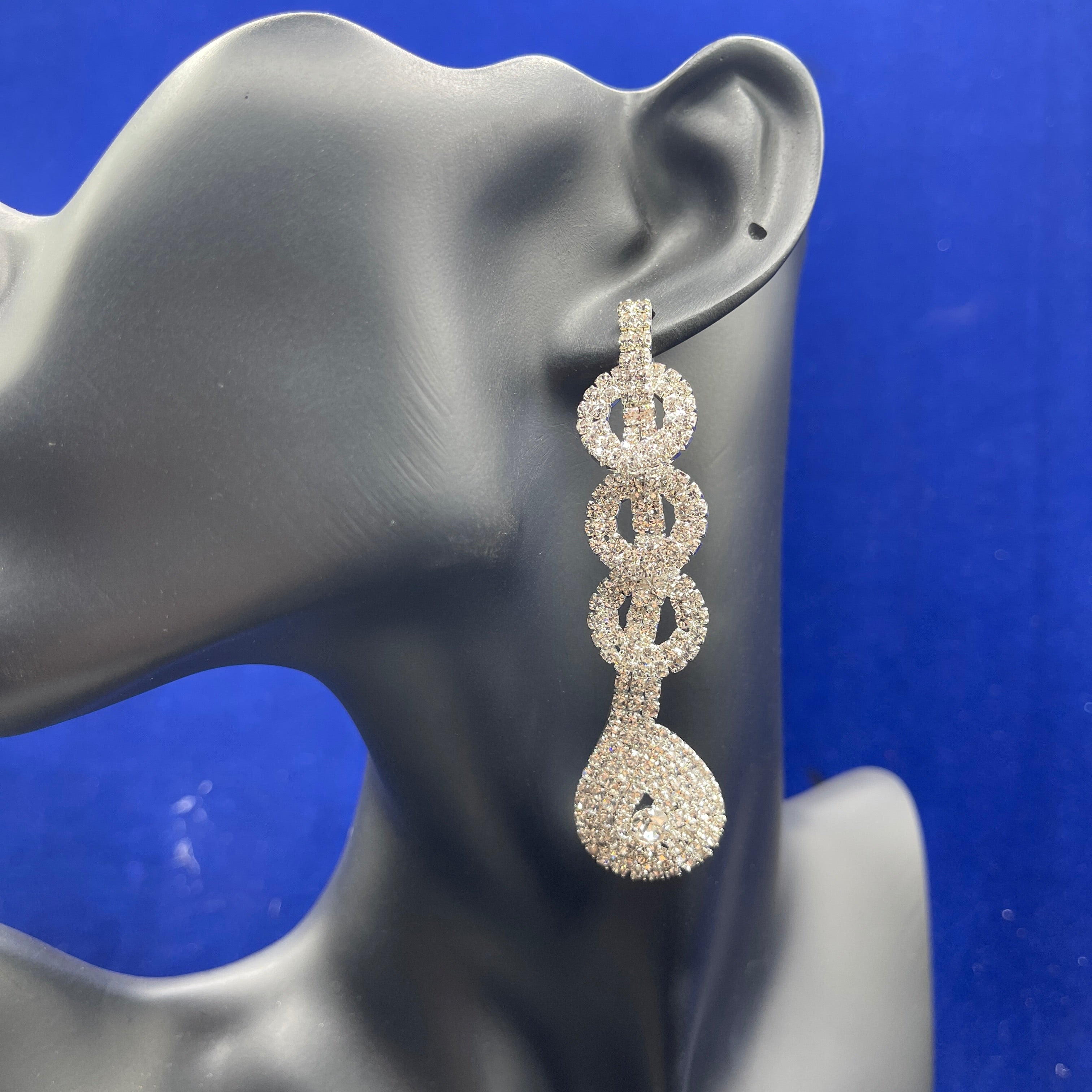 Rhinestone Tripple Round Drop Earings
