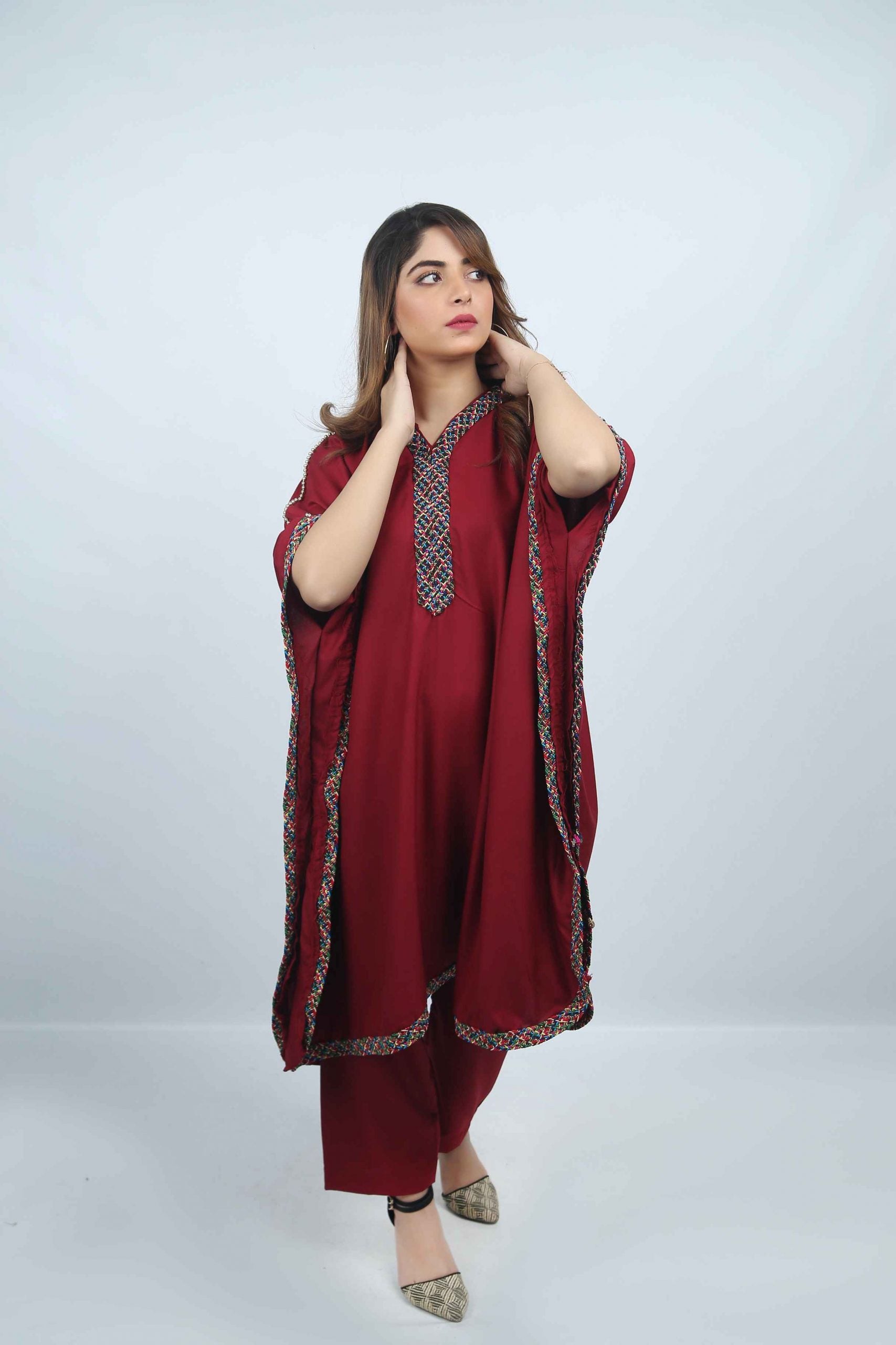Red Marina Kaftan