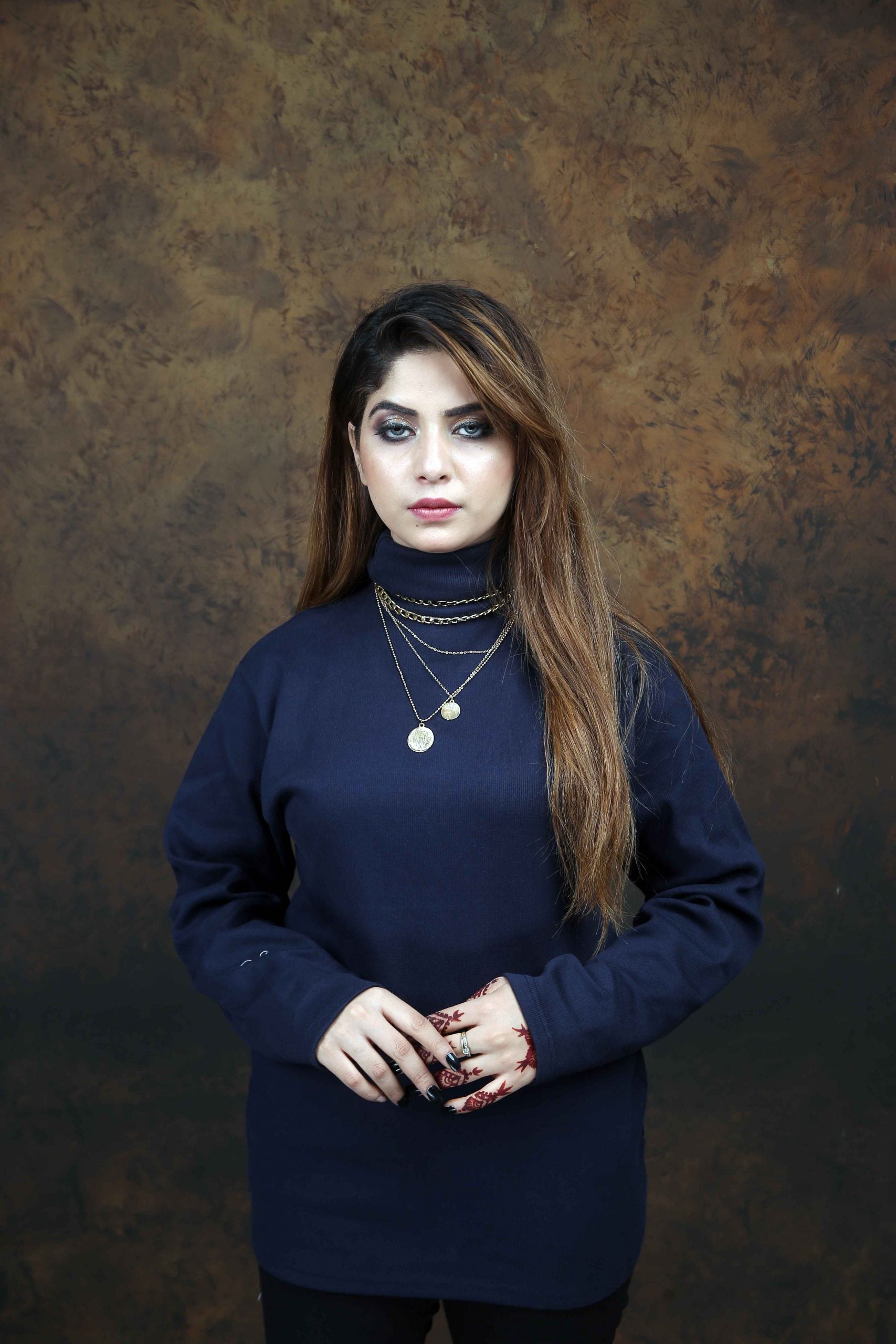 Navy Blue Turtle Neck