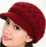 Beret Woolen Warm Cap Maroon