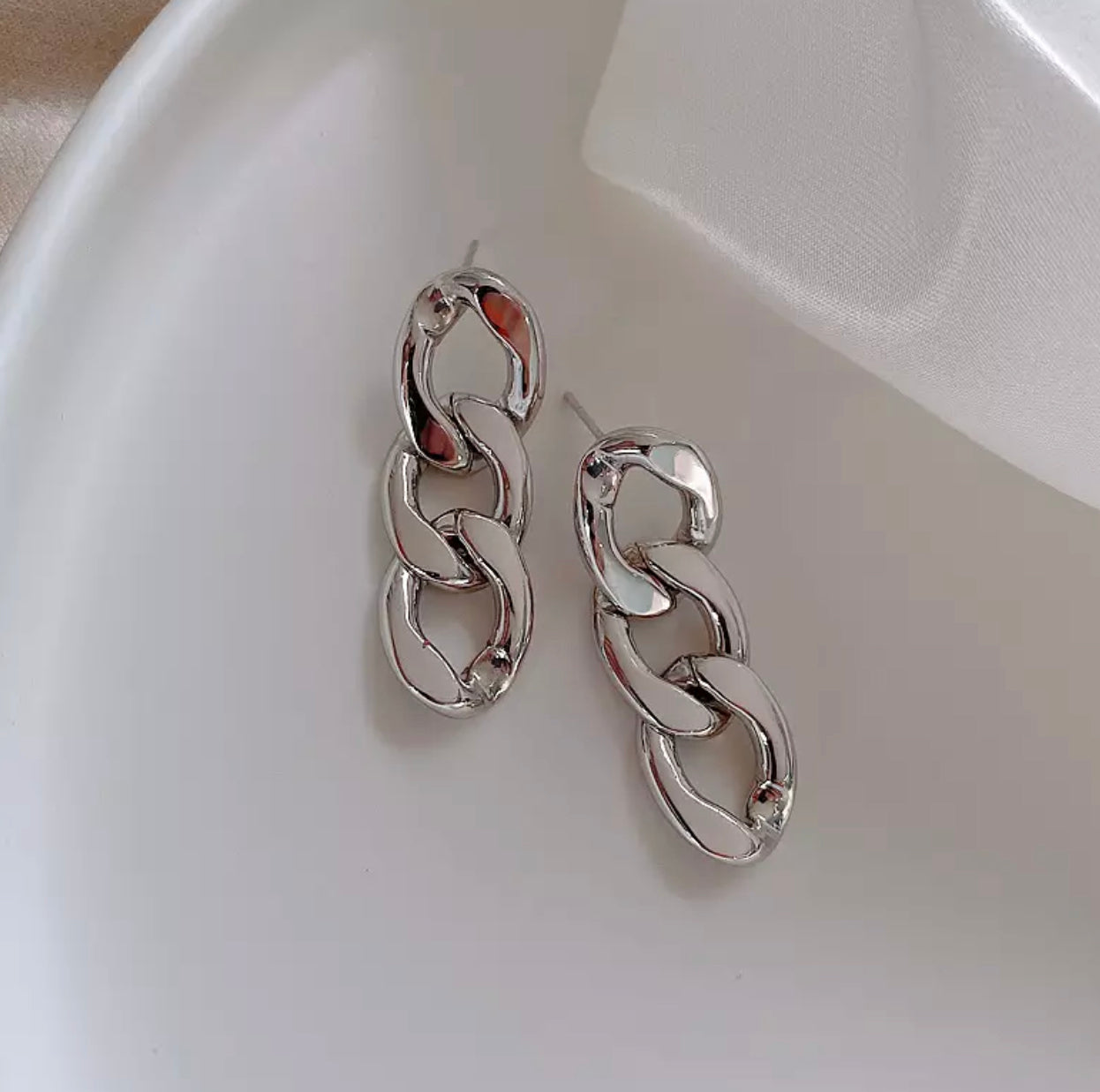 Silver with Stone Earring