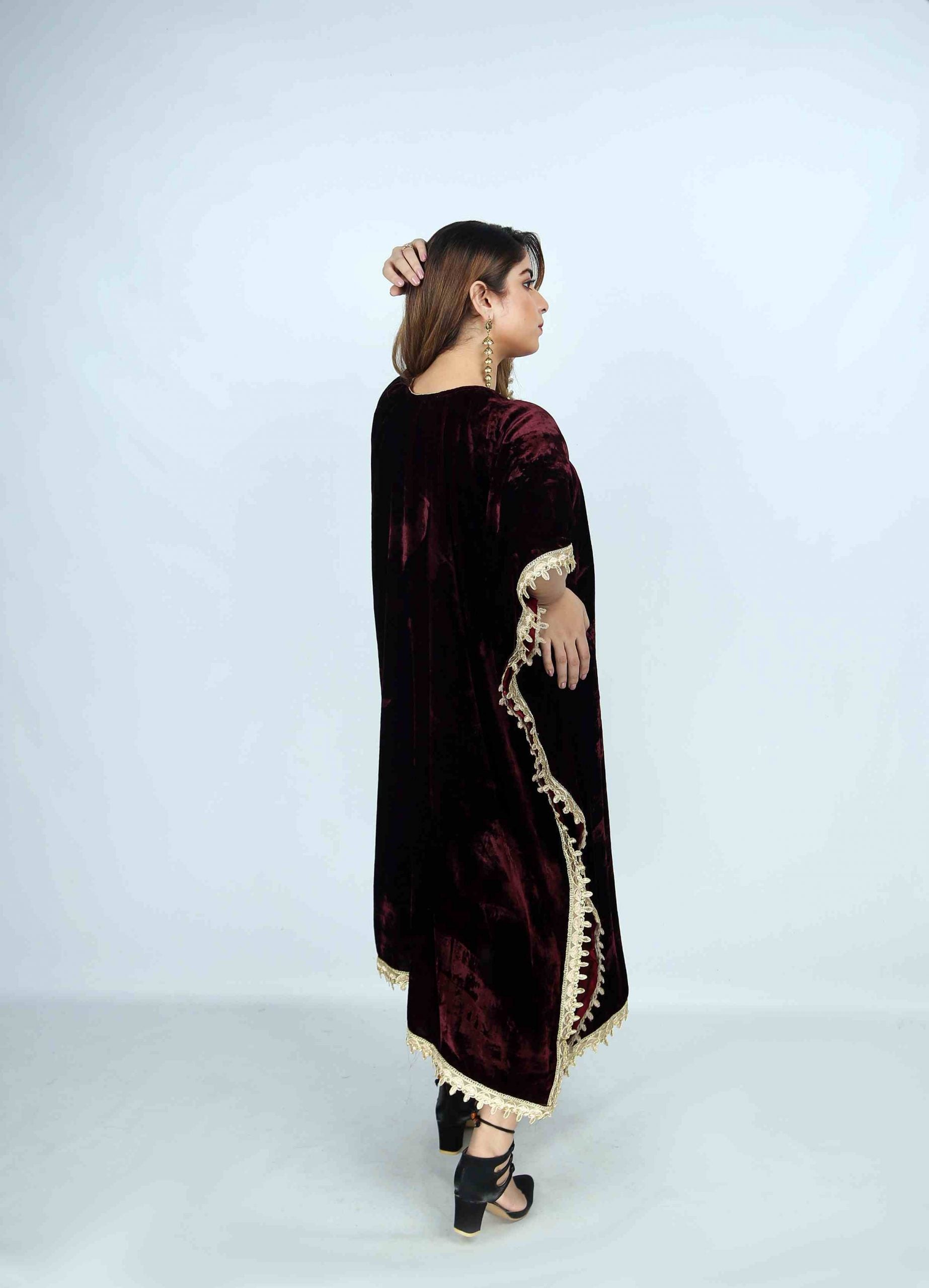 Dark Brown Velvet Kaftan
