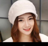 Beret Woolen Warm Cap White