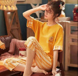 Yellow shirt with white lining trouser Pj's nightwear