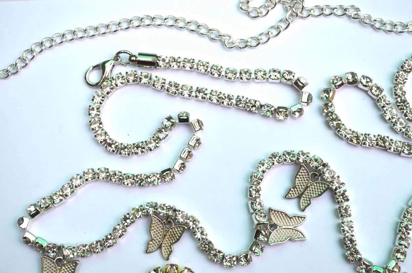 Rhinestone Butterfly Belly Chain