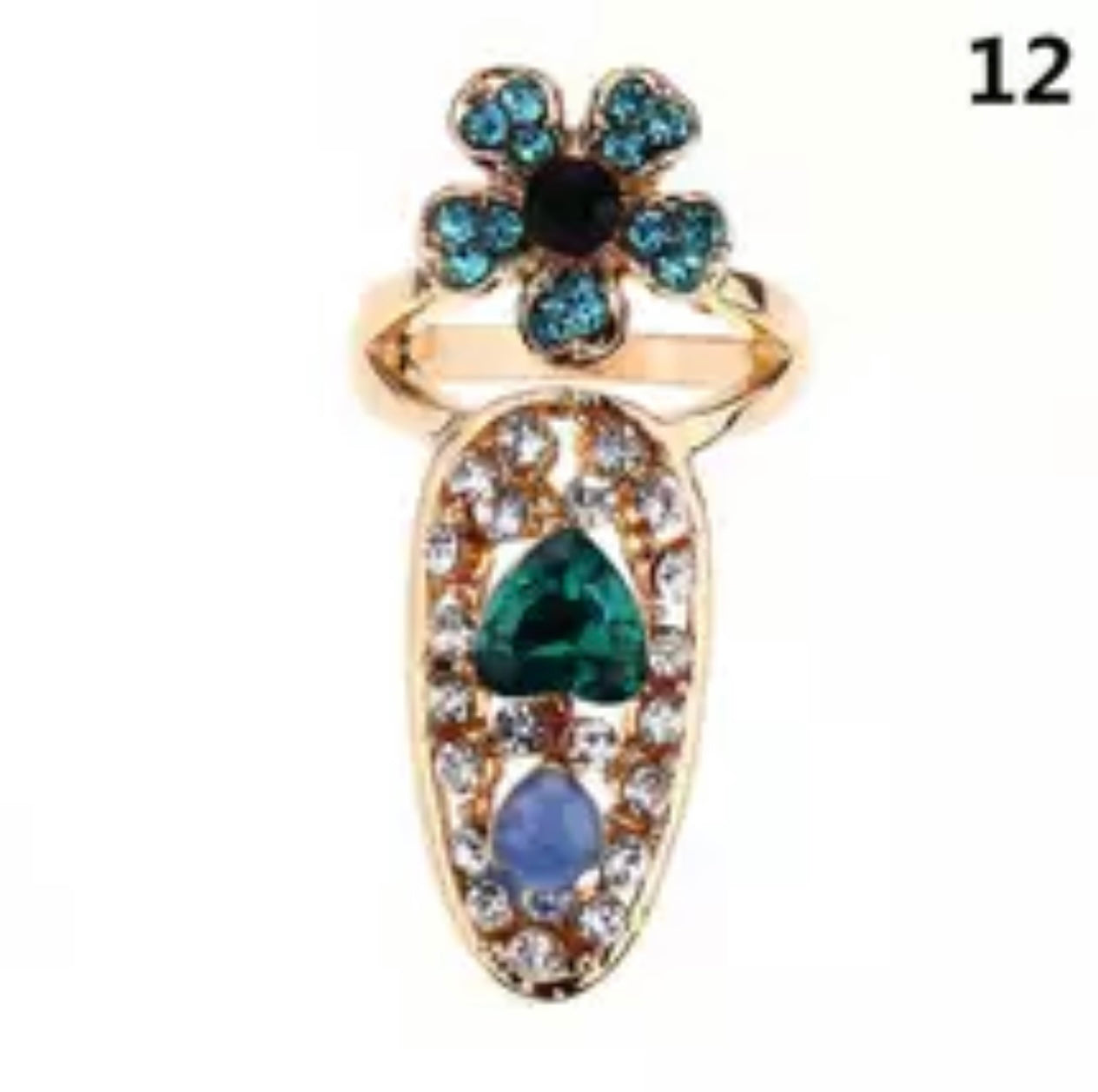 heart flower Nail Ring