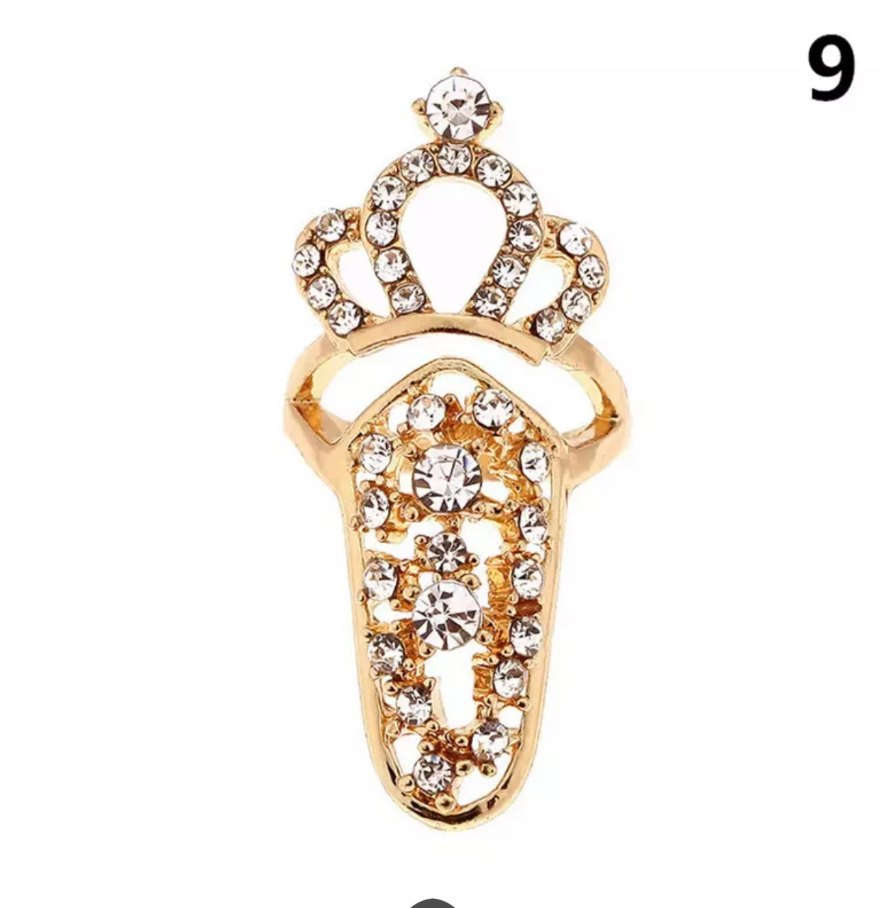 Silver Princess Crown Nail Ring