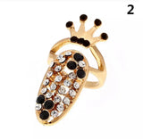 Crown flower Rhainestone-Nail Ring
