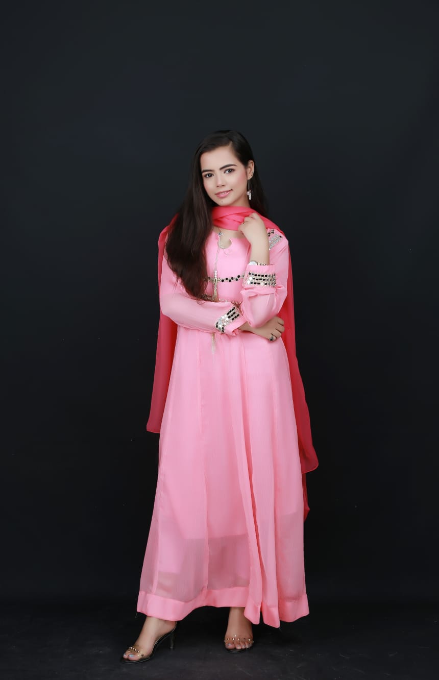 Embroidery & Mirror work Maxi