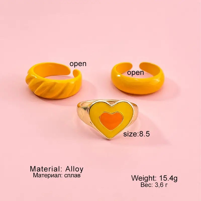 Set Of three Enamel Ring