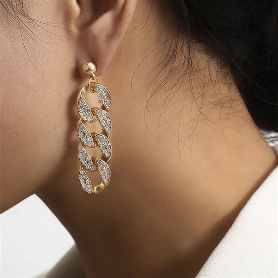 Golden with Stone Earring