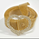 Malta New Design Rhinstone Belt With Beautifull Rhinestone Heart Shape Buckle-(05-05-00-05)