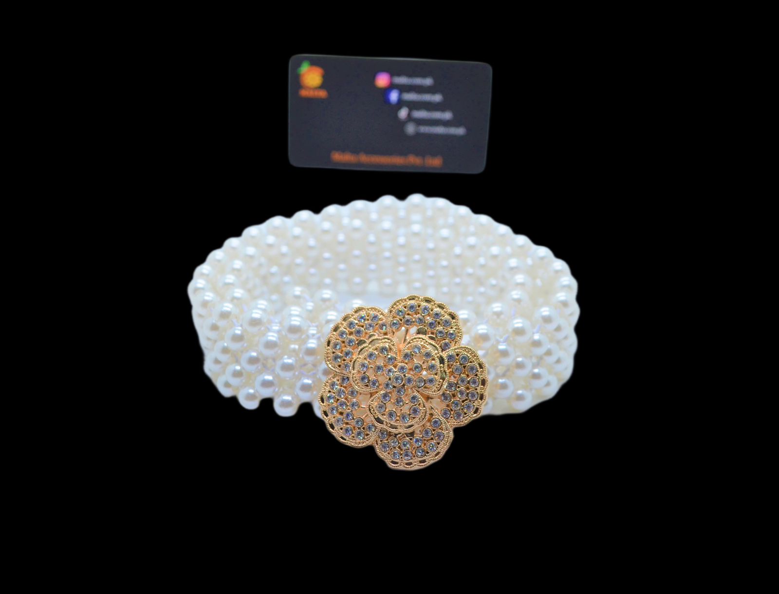 Elegant Women Pearl Belt Waist Belt