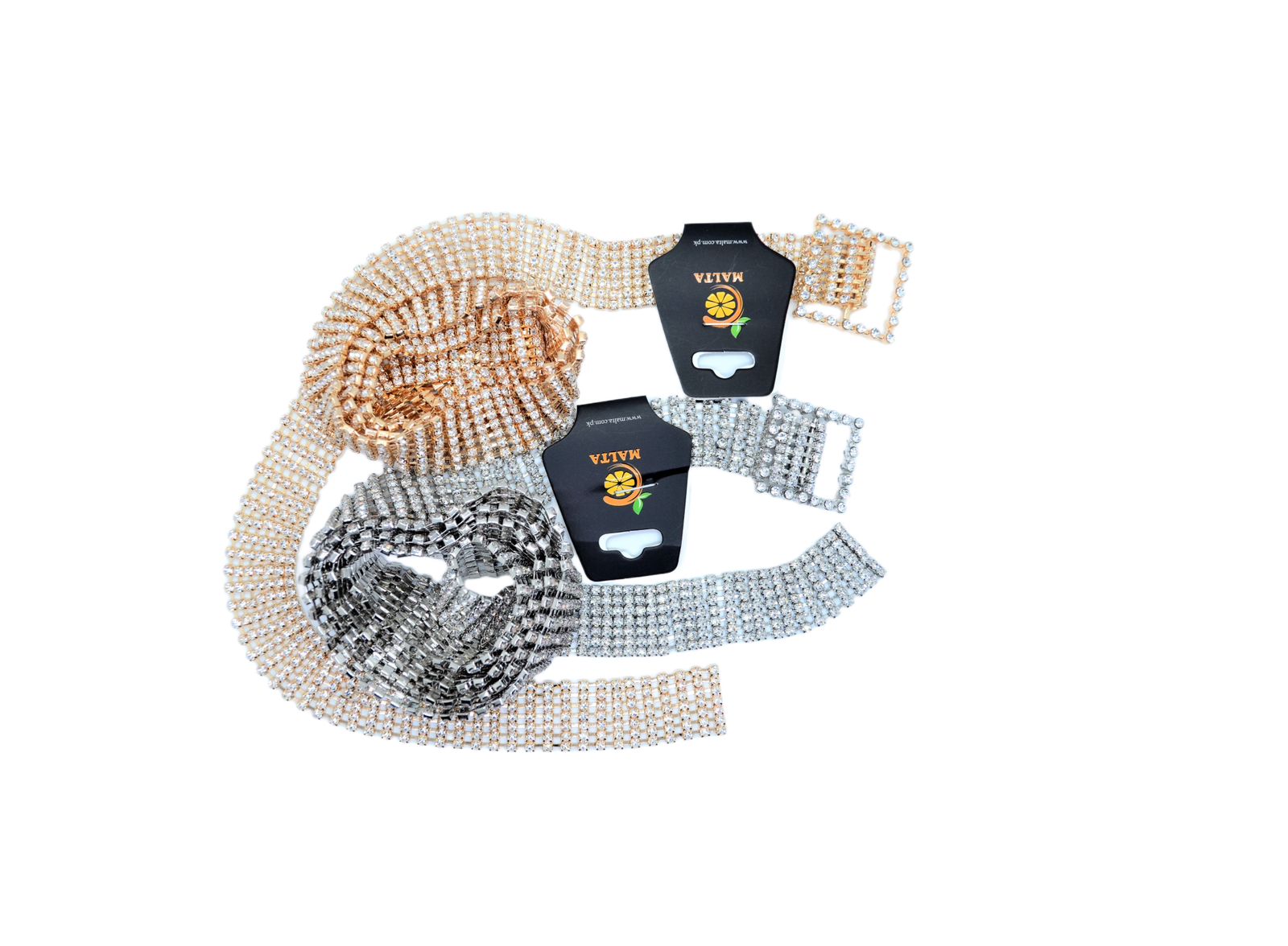 Malta New Design Rhinstone Belt With Beautifull Square Shape Buckle-(05-05-00-03)