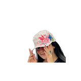 Butterflies Flower Embroidery Cap Girl