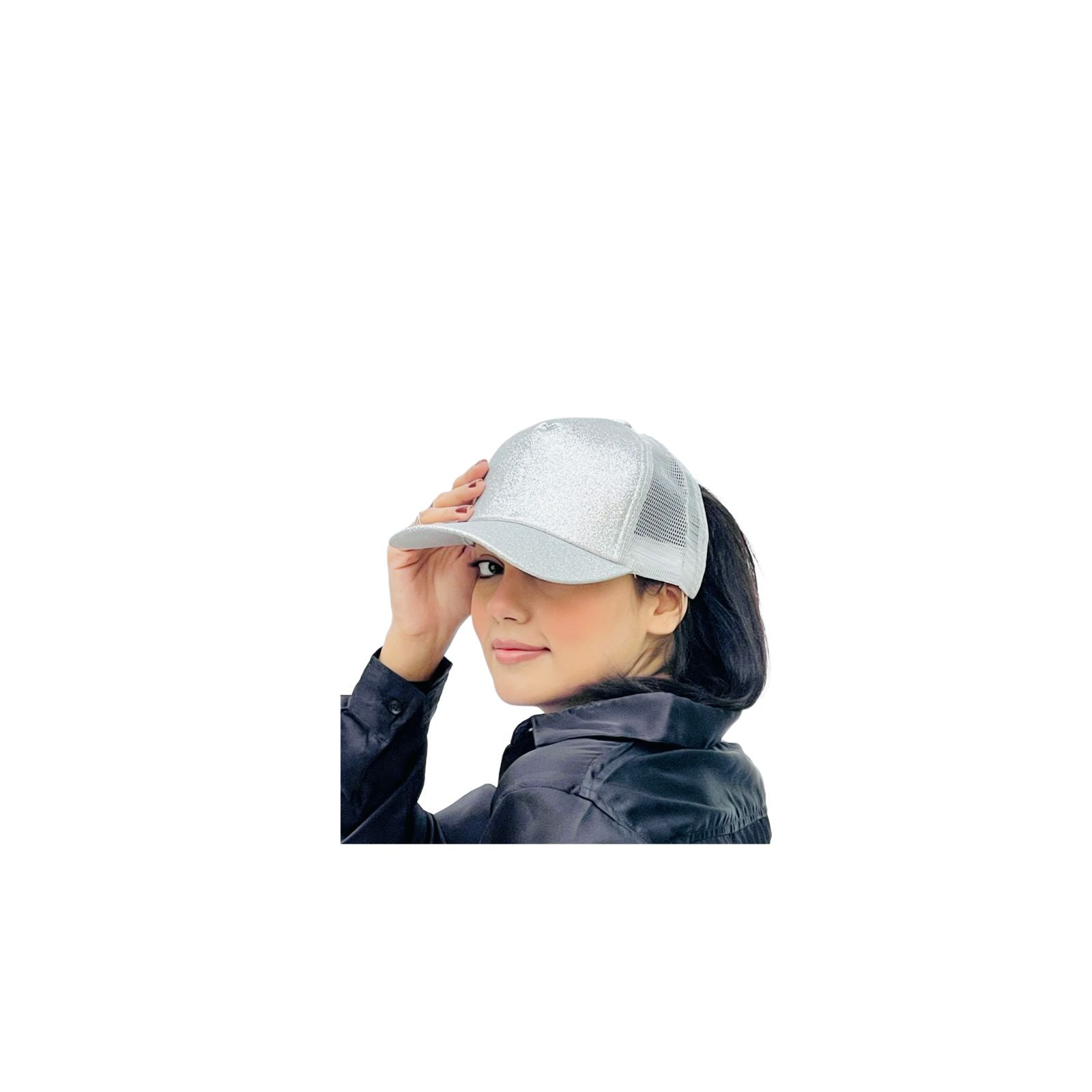 Glitter Ponytail Baseball Cap With Women Snapback Summer Mesh Hat