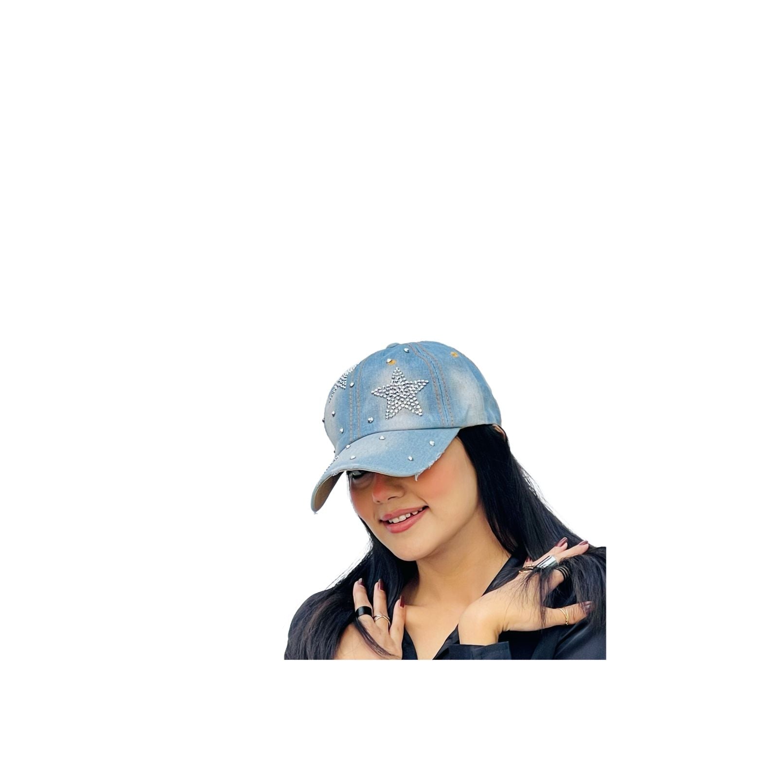 Rhinestone Star Shaped Boy Girls Snapback Hat