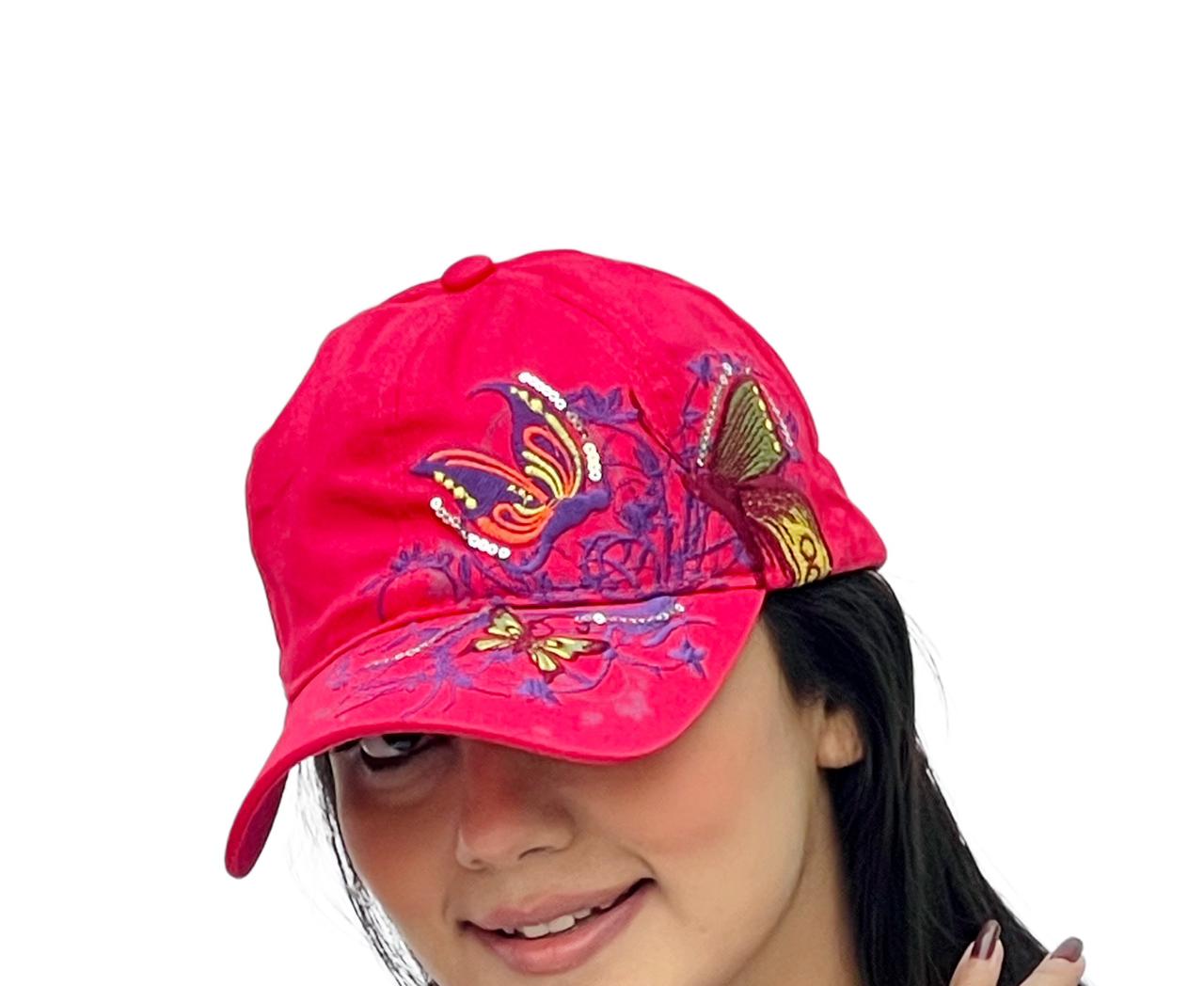 Butterflies Flower Embroidery Cap Girl